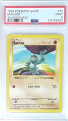 V1958: 1999: Machop: 52/102: Shadowless: Game: PSA: 9: MINT: 103769483